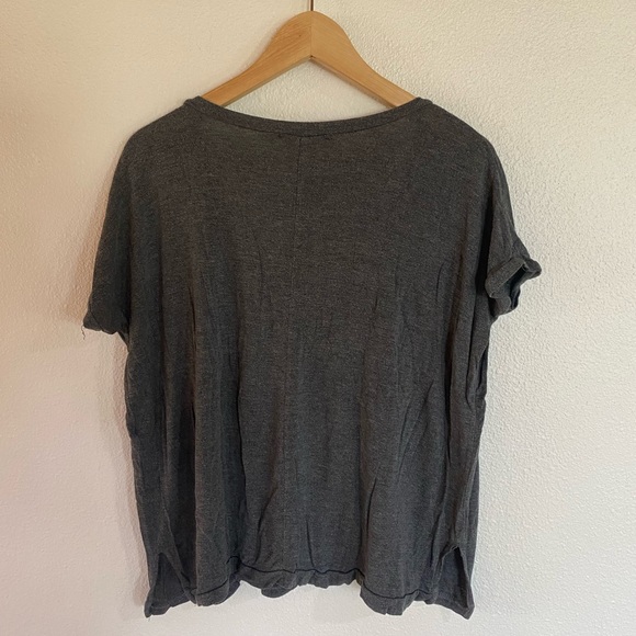 Brandy Melville Oversized Athleisure Slouchy V-Neck Tee, OS - Picture 2 of 2